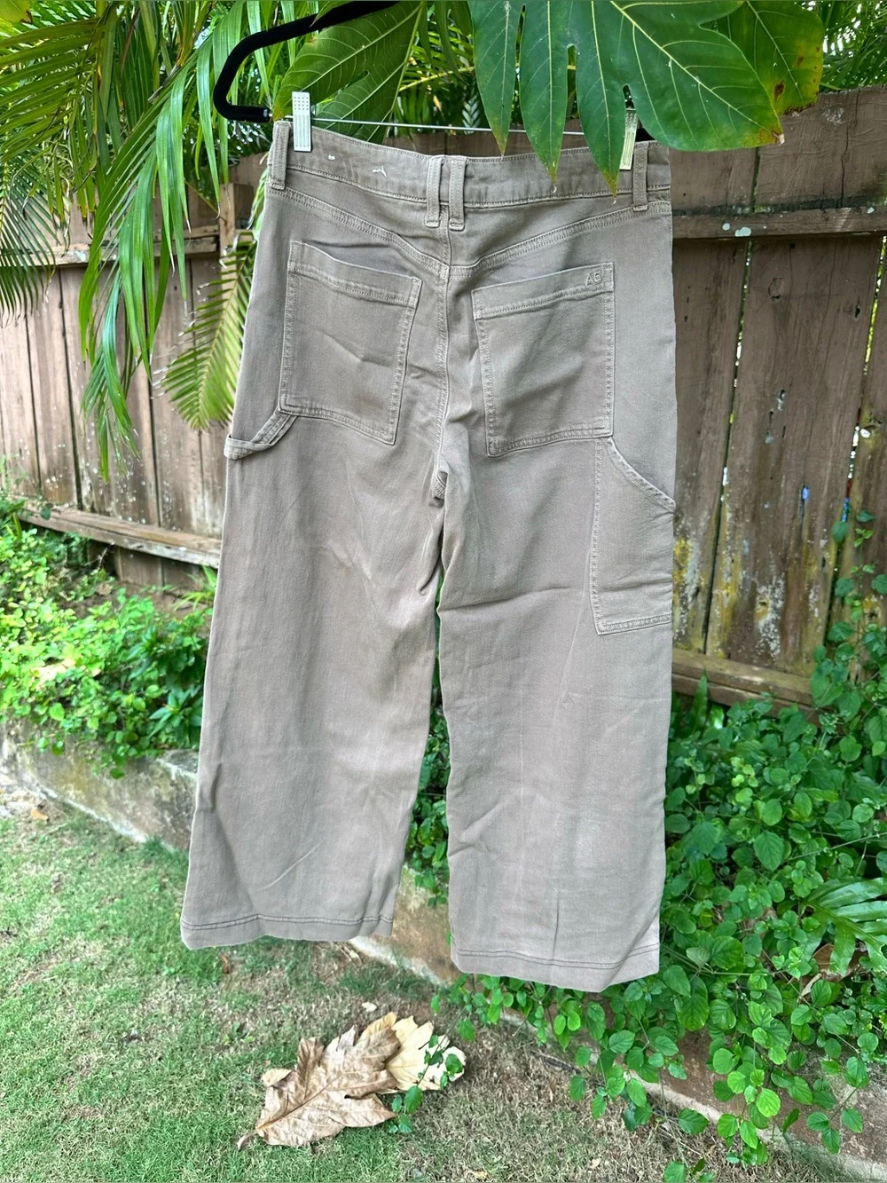American Eagle Outfitters Wide-Leg Utility Pants in Light Taupe Size 6